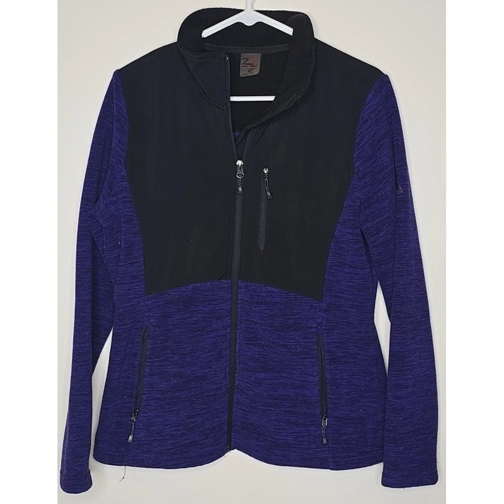 ZeroXposur Jacket Womens L Velvet Purple Fleece Full Zip Pockets Mock Neck